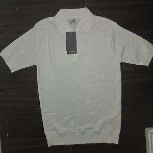 XS Apparel White Casual 3/4 Zip Up Polo Shirt sz Medium